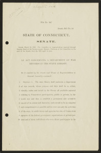 An act concerning the Department of War Records in the State Library