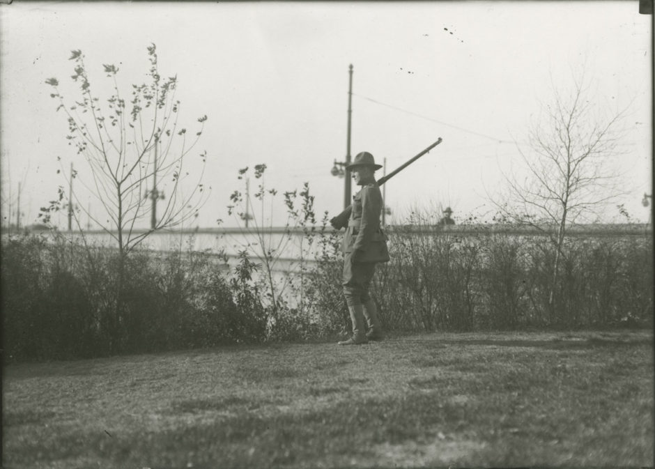 Connecticut Home Guard soldier on patrol