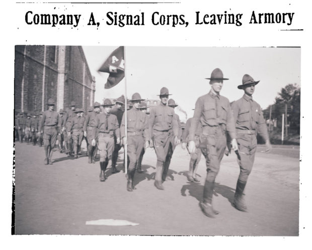 Company A, Signal Corps, Leaving Armory