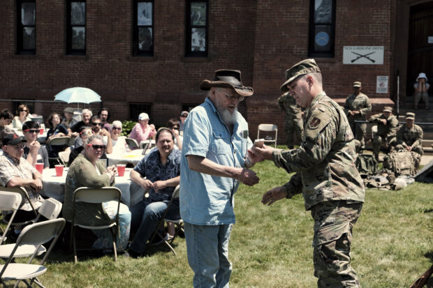 BG McDonald BG McDonald presents John Willnauer a WWI Connecticut medal on behalf of his uncle, SGT Peter Kohler.